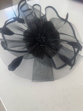 Black Feathered Fascinator Headband Derby
